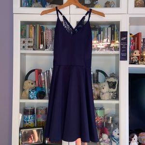 Francesca’s Navy Blue A-Line Mini Dress (Size M)